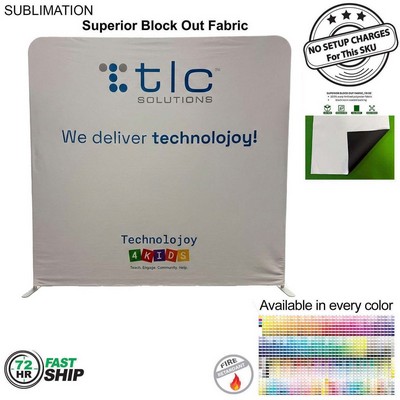 72Hr Fast Ship - 8'W x 8'H EuroFit Tension Fabric Straight Wall Kit, Double Sided Graphics.