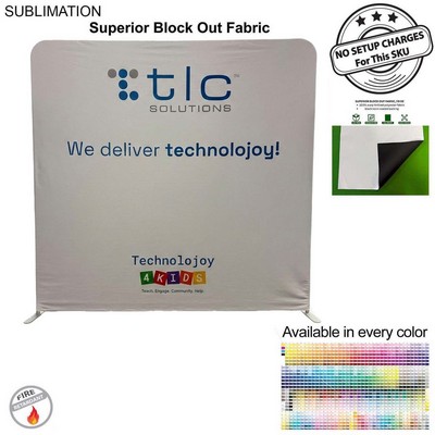 8'W x 8'H EuroFit Tension Fabric Straight Wall Kit, Double Sided Graphics, Superior Block out Fabric